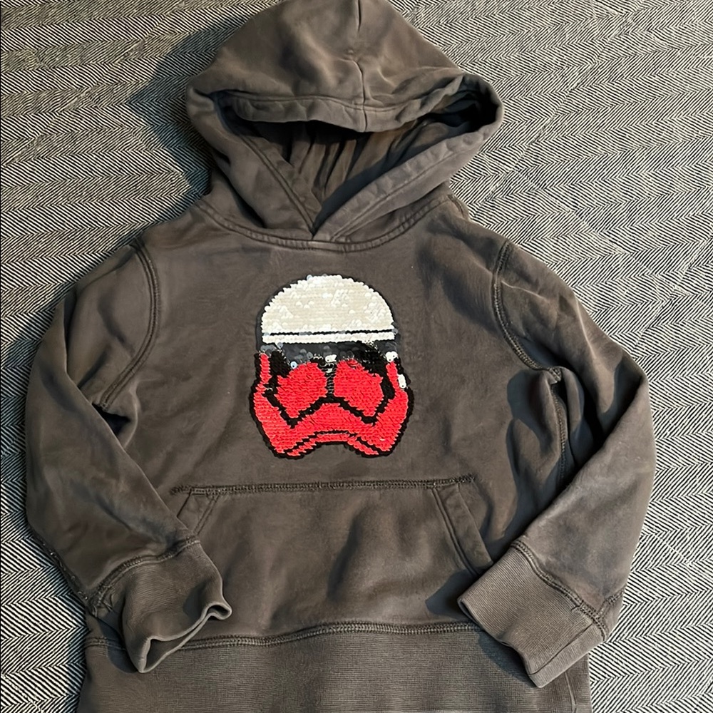 Kids Gap Star Wars Stormtrooper Flippy Sequin Hoodie XS